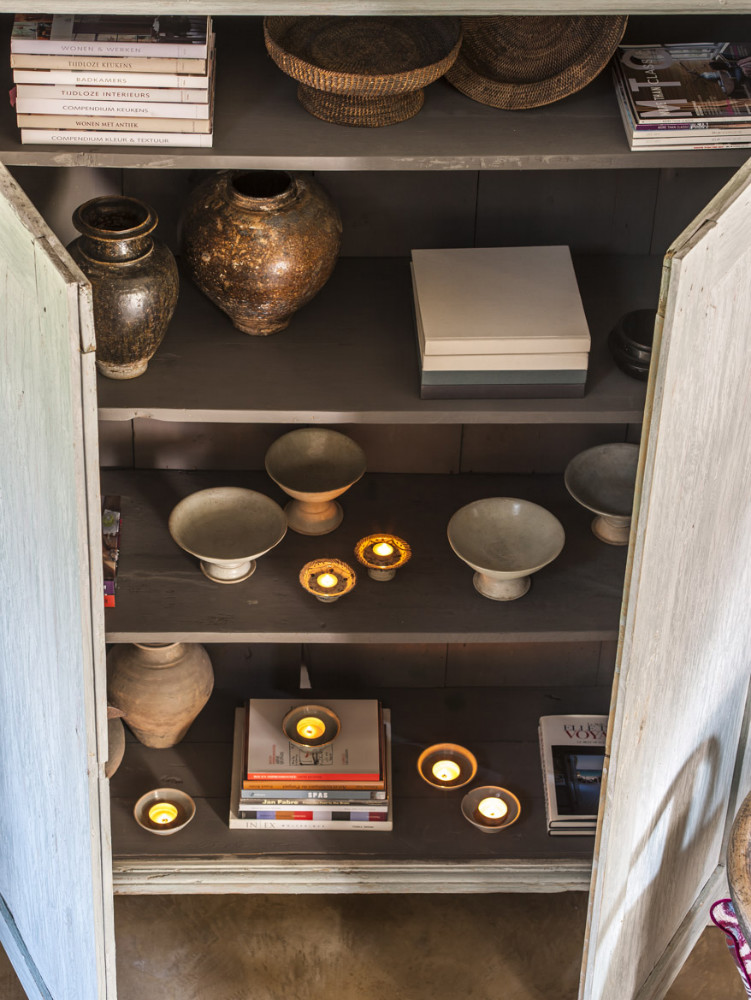 Inside a cupboard at The Little Monastery B&B in Belgium.